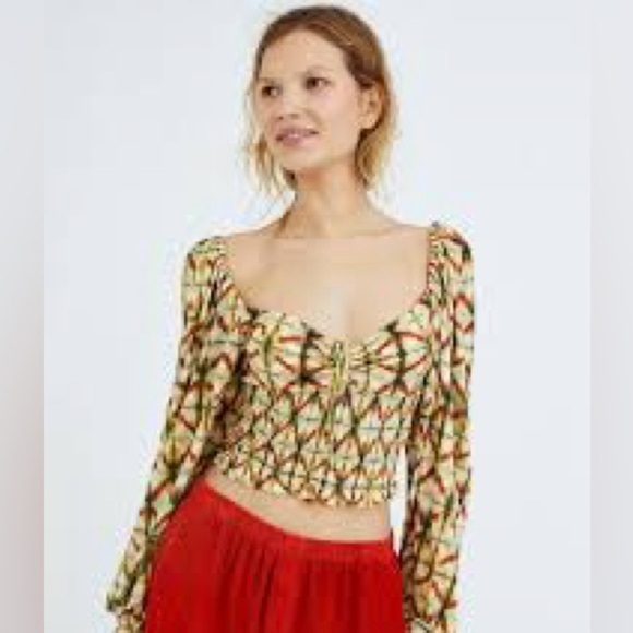 Urban Outfitters Tops - Urban Outfitters Old Soul Multi Colored Smocked Crop Top UO Size Medium